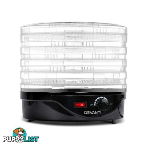 5 Tray Round Food Dehydrator - Devanti - 4344744417417