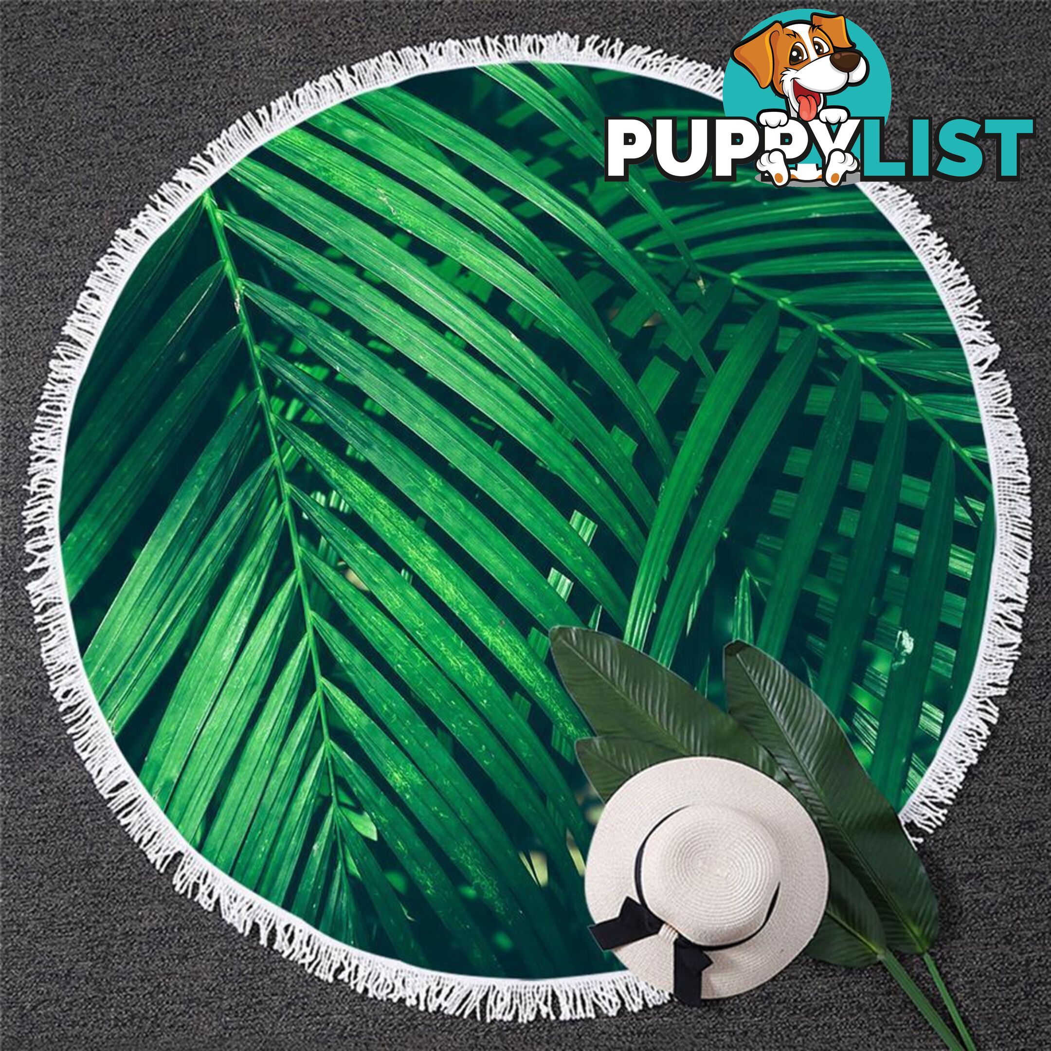 Palm Tree Leaves Beach Towel - Towel - 7427046333894