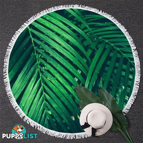 Palm Tree Leaves Beach Towel - Towel - 7427046333894