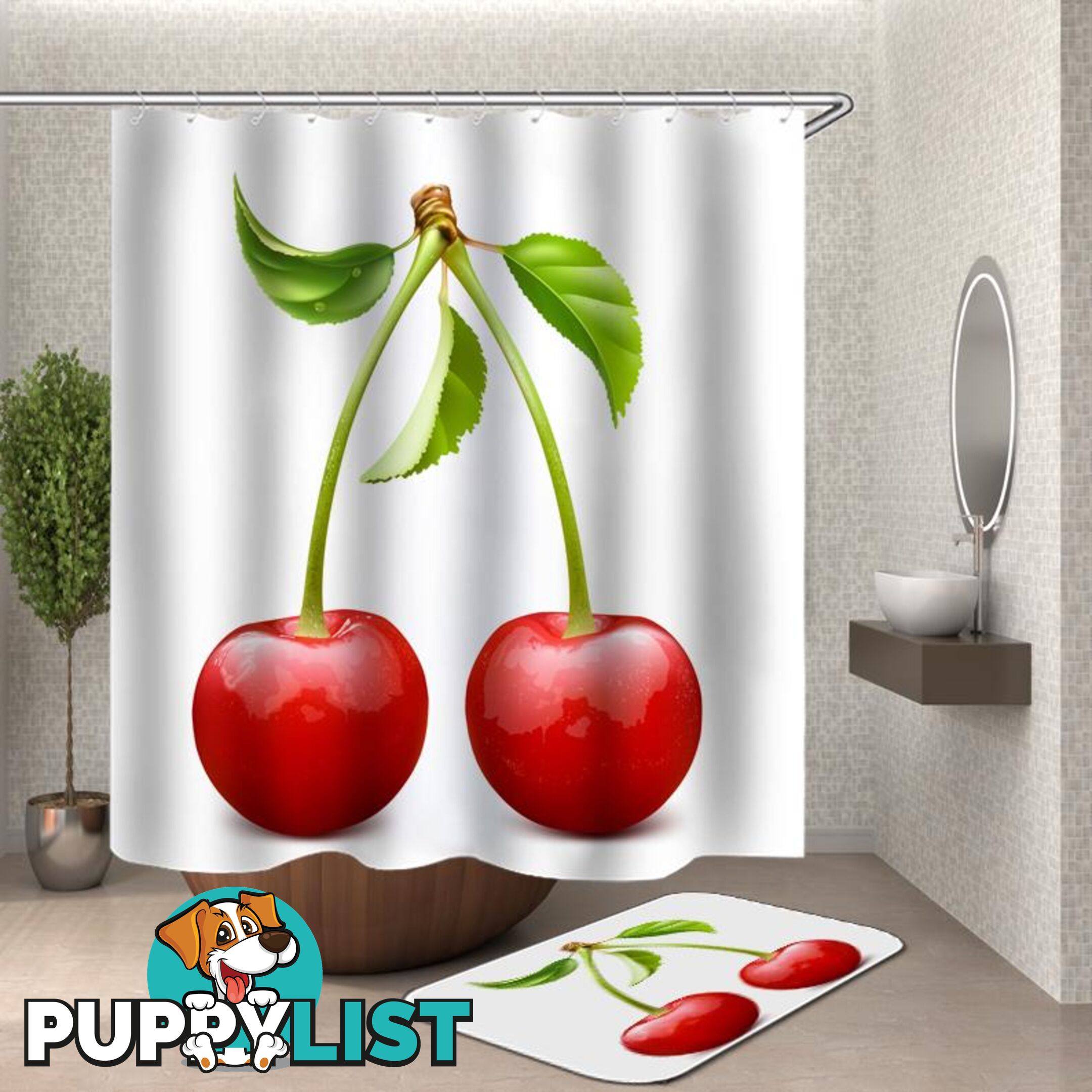 Cherry Shower Curtain - Curtain - 7427046127264