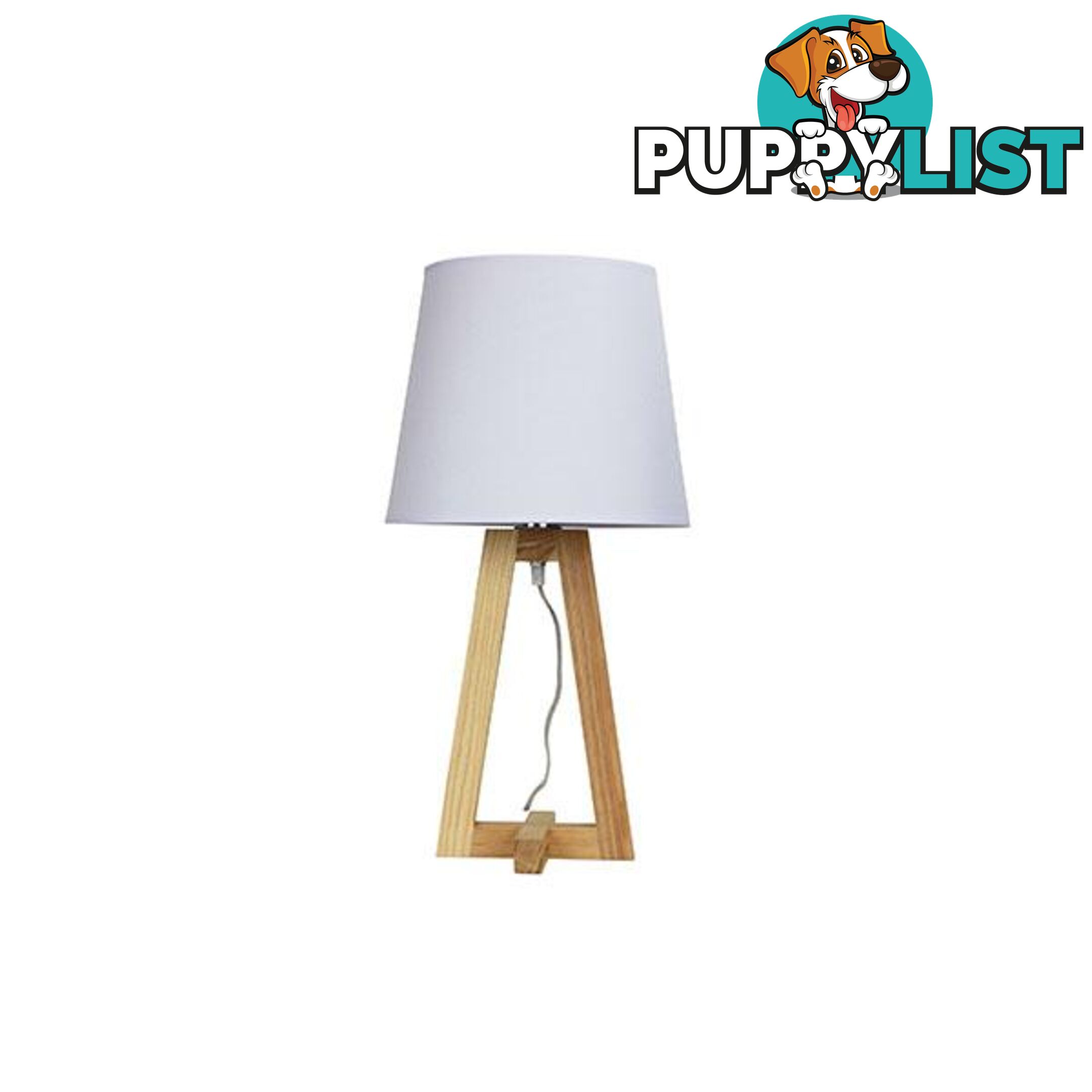 Scandi Table Lamp With White Cotton Shade - Scandi Table Lamp - 9324879217569