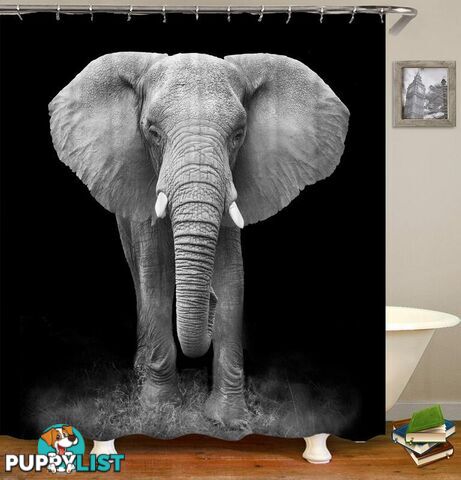 Black And White Elephant Photoshoot Shower Curtain - Curtain - 7427046030823