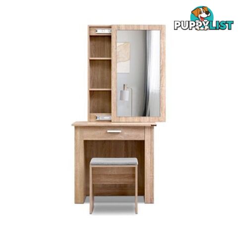 Dressing Table Mirror Stool Mirror Jewelry Cabinet Makeup Storage Wood - Artiss - 9355720010237