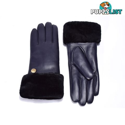 UGG Australian Sheepskin Leather Gloves Navy Womens (Chloe) - UGG - 822427510081