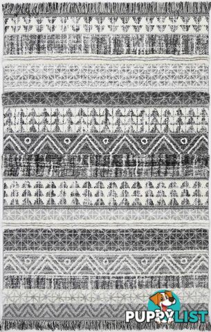 Mono Tribal Lines Cream Anthracite Rug - Unbranded - 7427046201889