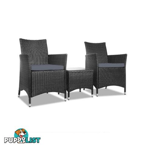 3 Piece Wicker Outdoor Furniture Set - Gardeon - 9476062059286