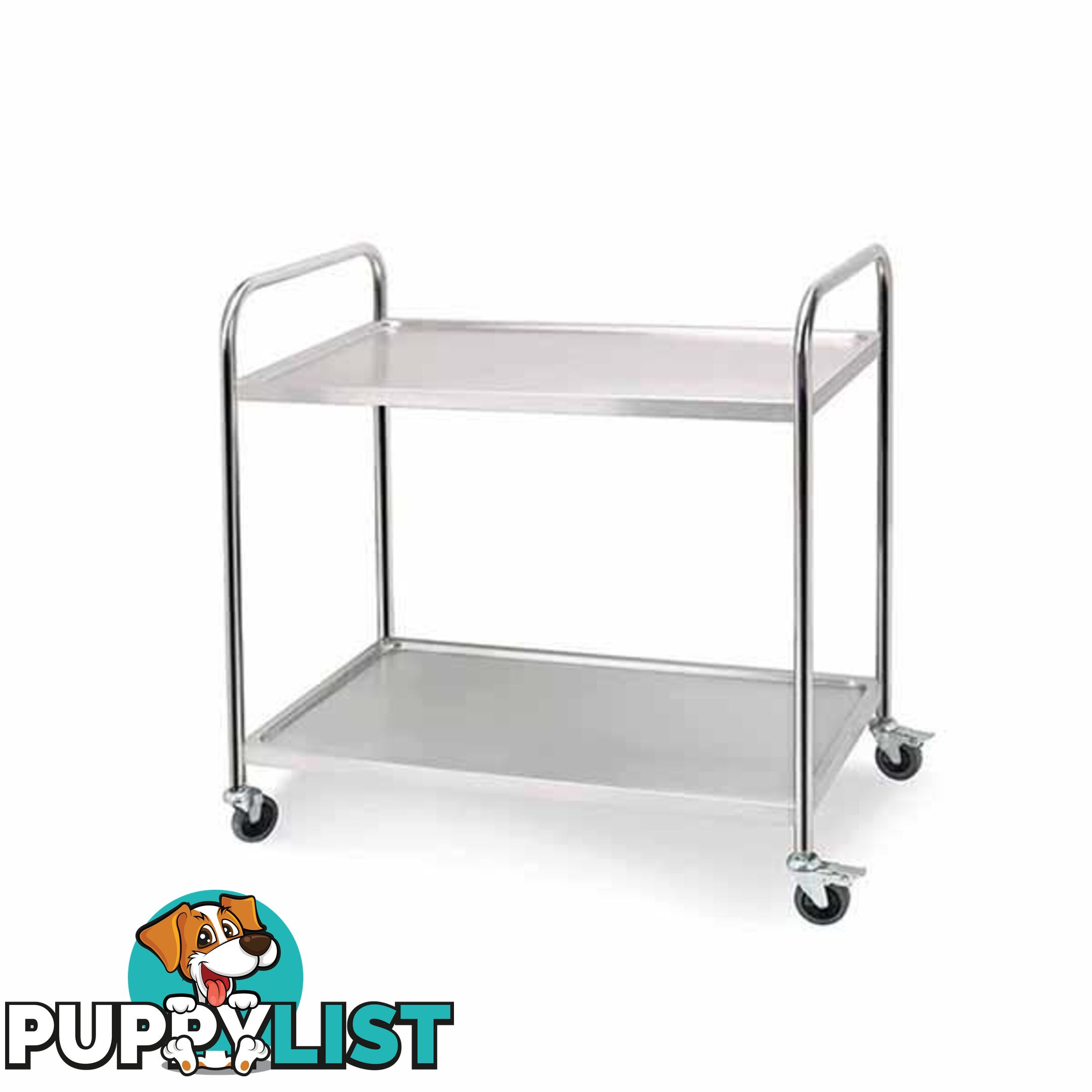 Soga 2 Tier 81X46X85Cm Stainless Steel Dining Food Cart Round Small - Soga - 9476062091651