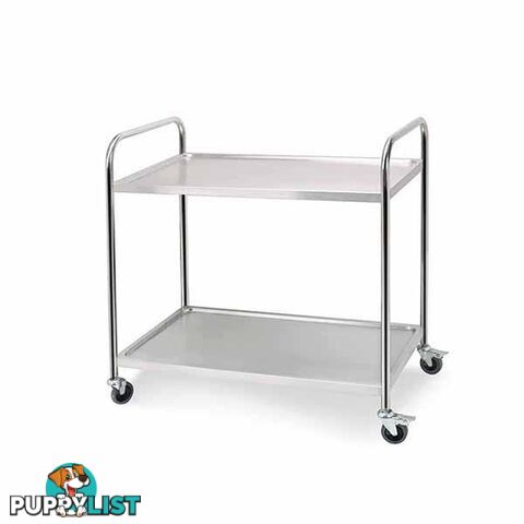 Soga 2 Tier 81X46X85Cm Stainless Steel Dining Food Cart Round Small - Soga - 9476062091651