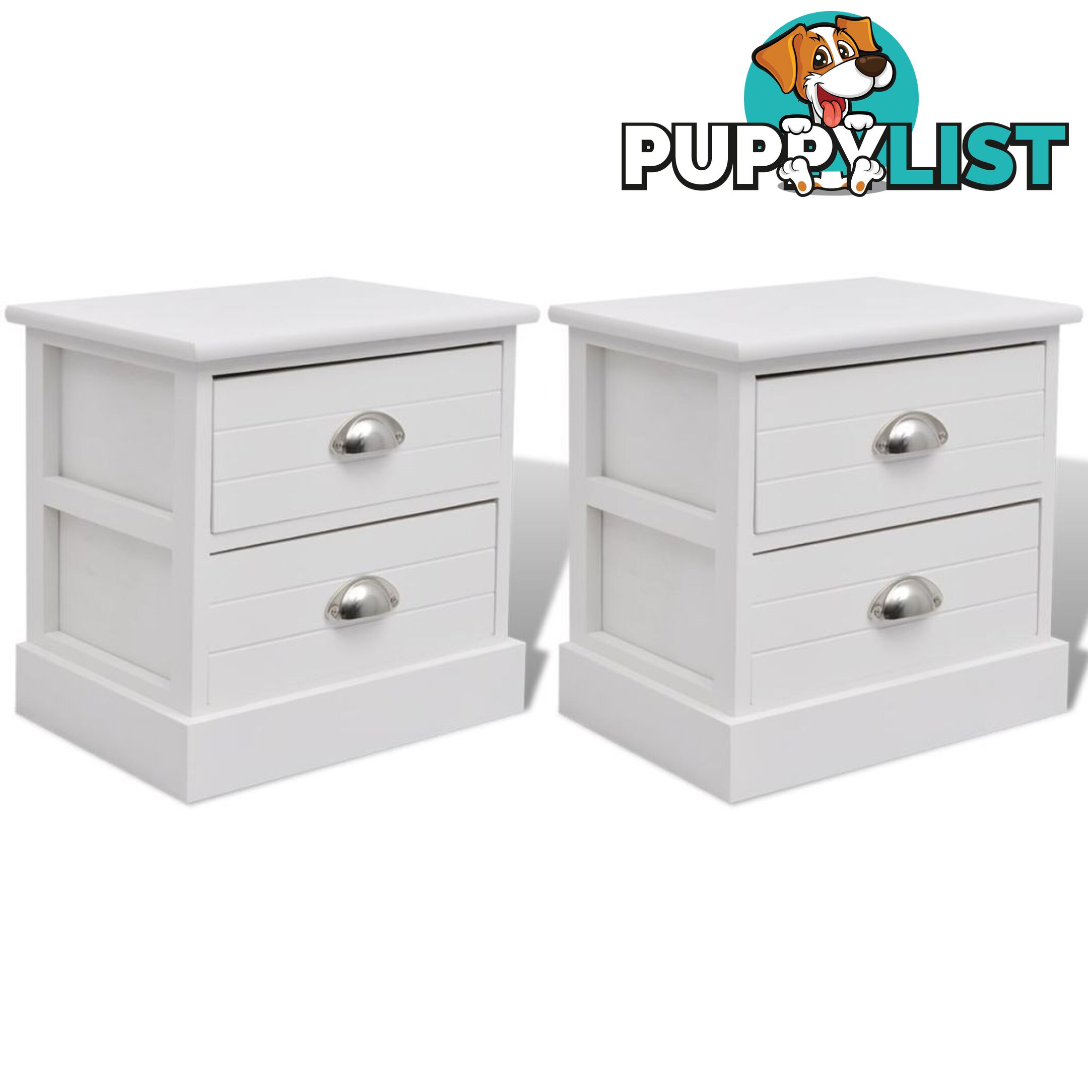 French Bedside Cabinets (2 Pcs) - White - Unbranded - 4326500435620