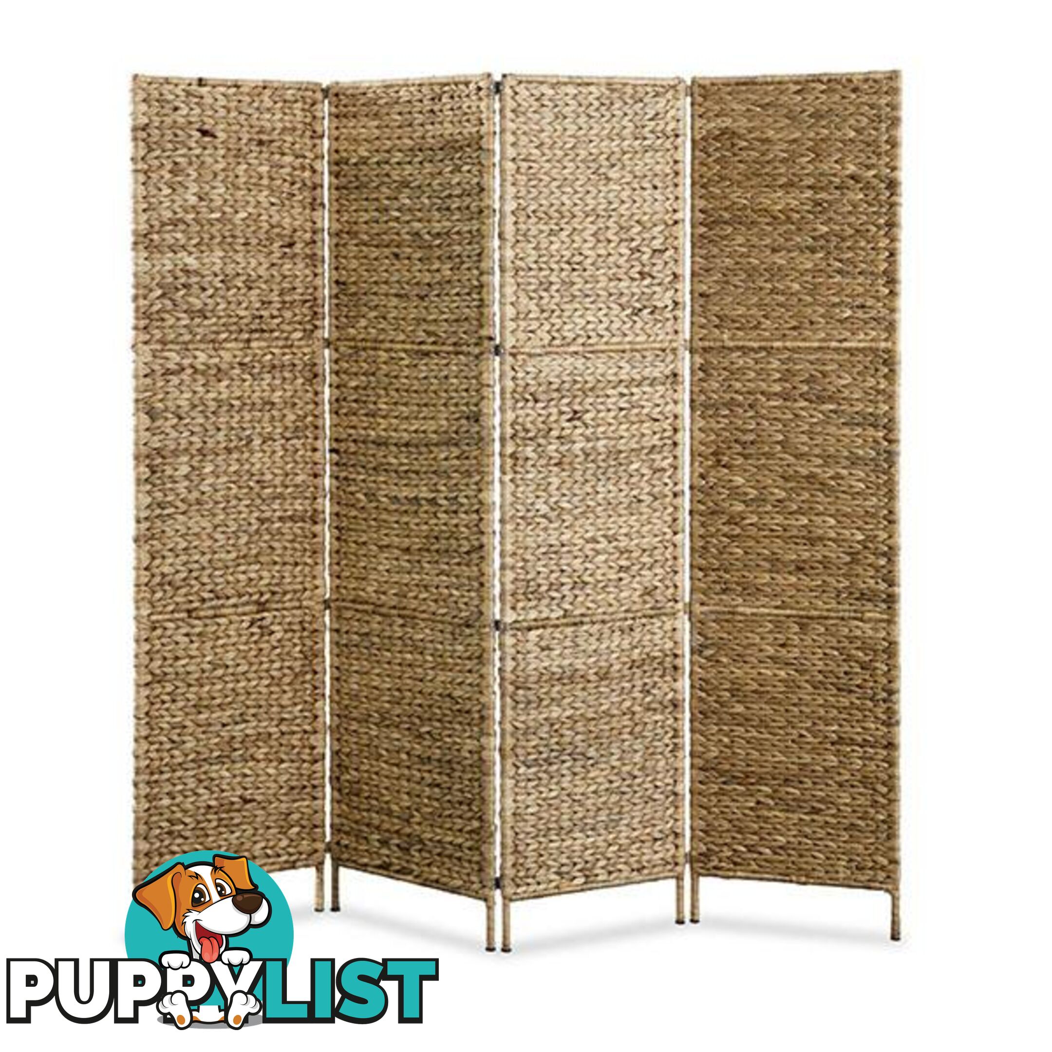 4 Panel Room Divider 160 X 160 Cm Water Hyacinth - Unbranded - 8718475586593