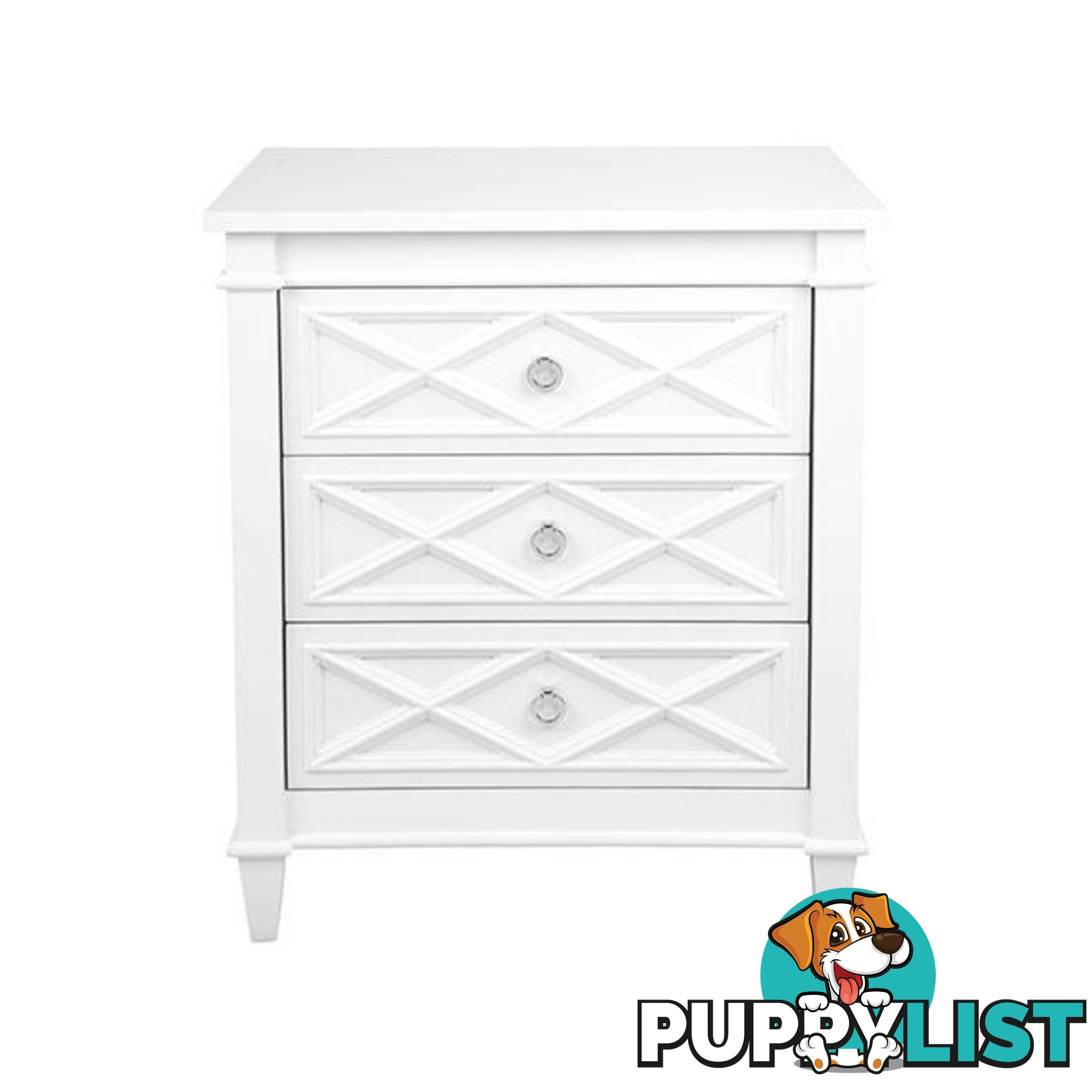 Plantation Bedside Table Large White - Bedside Table - 9320294107119