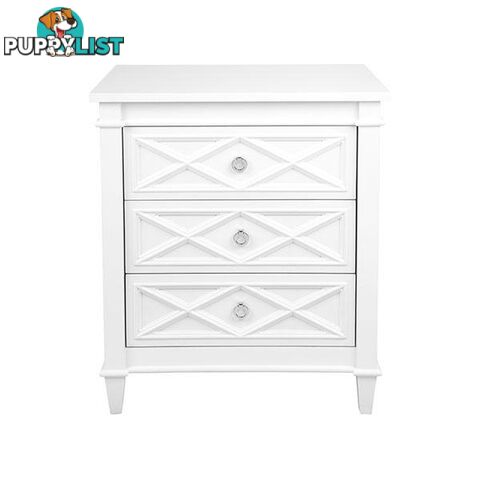 Plantation Bedside Table Large White - Bedside Table - 9320294107119