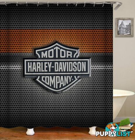 Harley Davidson Steel Logo Shower Curtain - Curtain - 7427045977624