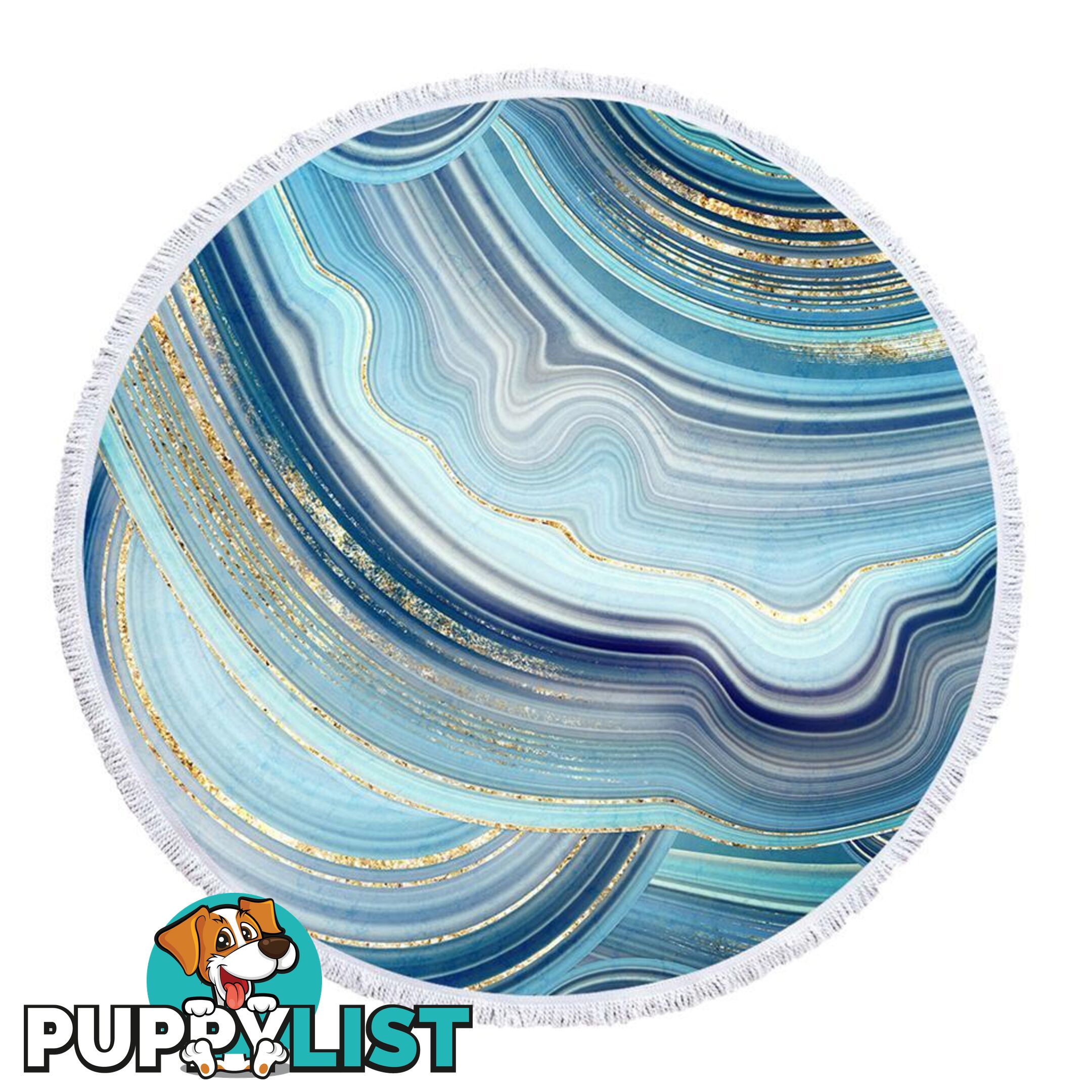 Blueish Marble Beach Towel - Towel - 7427046342575