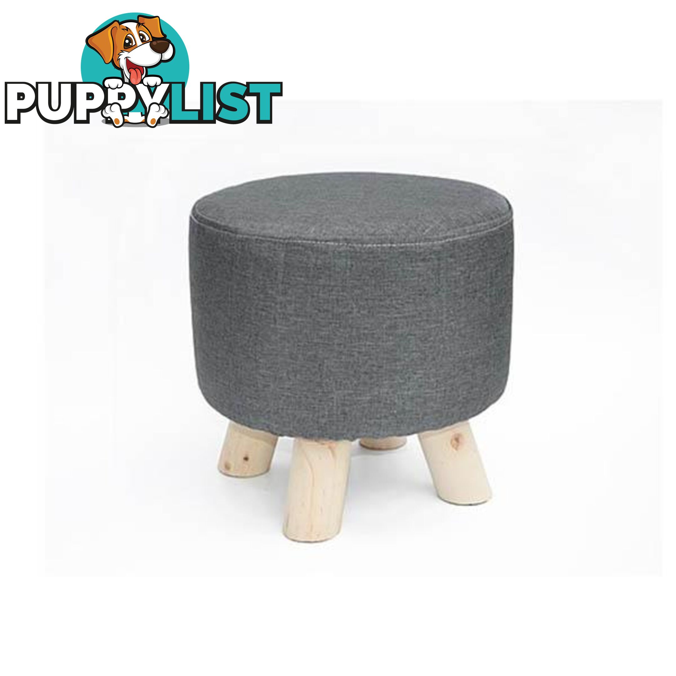 Fabric Ottoman Footstool Rest Pouffe Wood Storage Padded Seat - Randy & Travis Machinery - 7427046226578