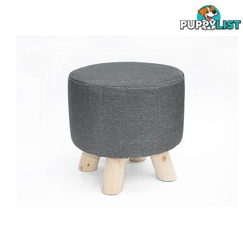 Fabric Ottoman Footstool Rest Pouffe Wood Storage Padded Seat - Randy & Travis Machinery - 7427046226578