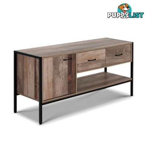 Entertainment Unit Storage Cabinet Industrial Rustic Wooden 120Cm - Artiss - 9350062230855