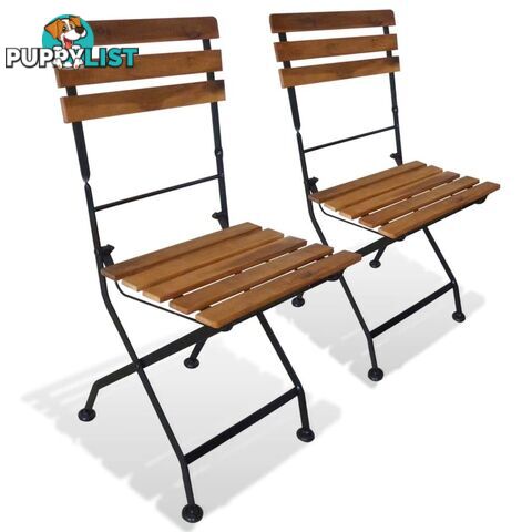 Folding Garden Chairs 2 Pcs Acacia Wood 40 x 46 x 85 Cm - Unbranded - 9476062038465