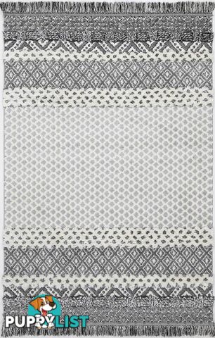 Mono Tribal Edge Cream Anthracite Rug - Unbranded - 7427046202008