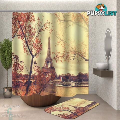 Romantic View of the Eiffel Tower Shower Curtain - Curtain - 7427046292221