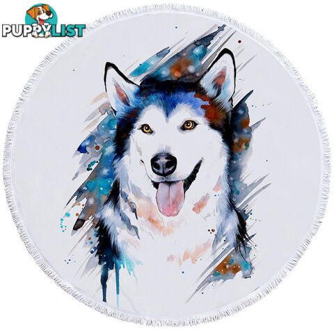 Adorable Husky Beach Towel - Towel - 7427046330312