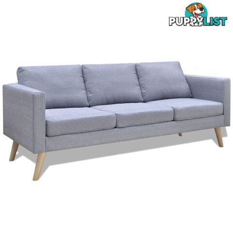 3-Seater Fabric Sofa - Light Grey - Unbranded - 4326500434340