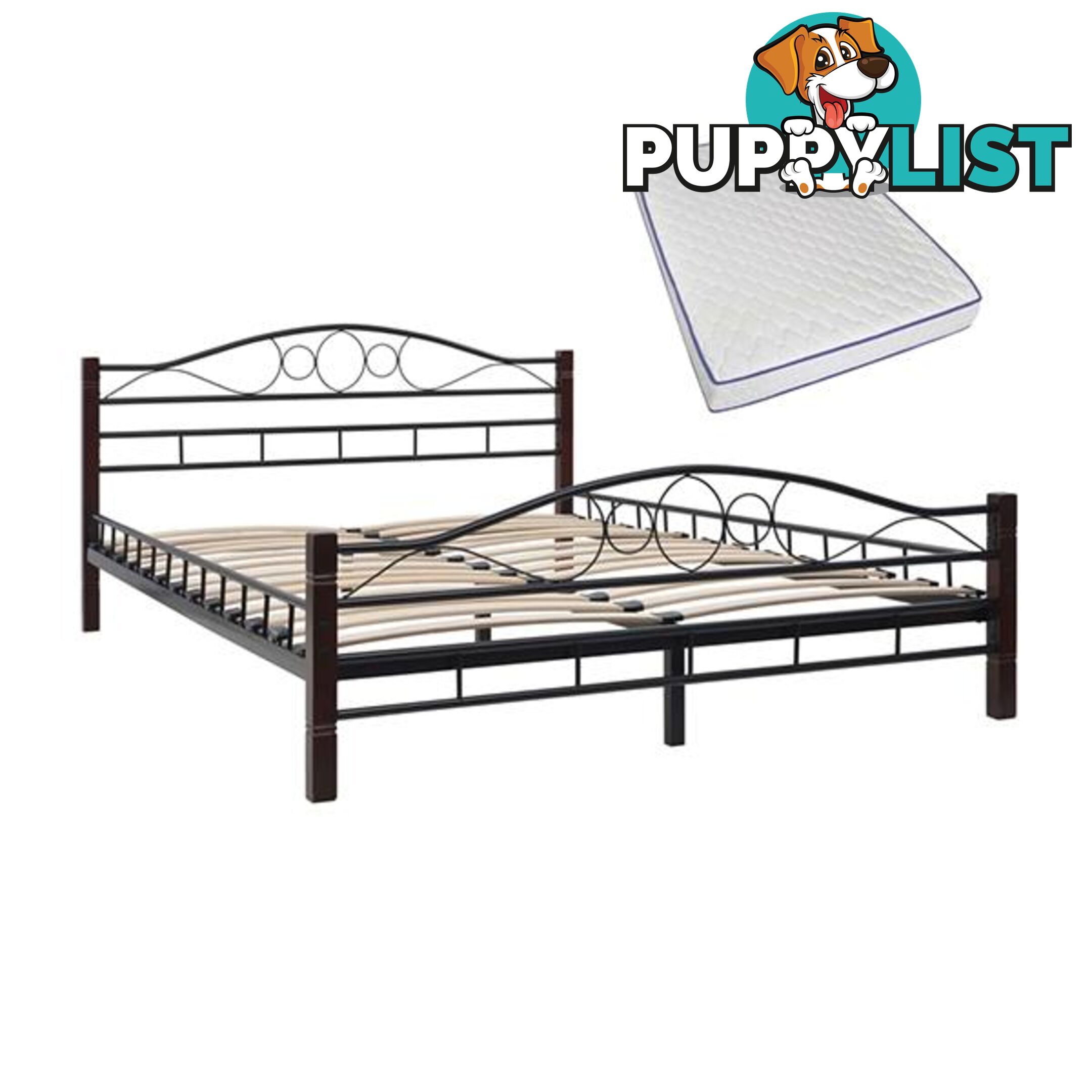 Metal Bed With Memory Foam Mattress - Bed - 7427046168090