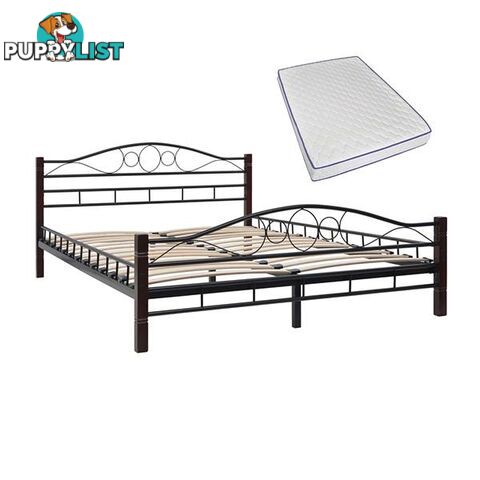 Metal Bed With Memory Foam Mattress - Bed - 7427046168090