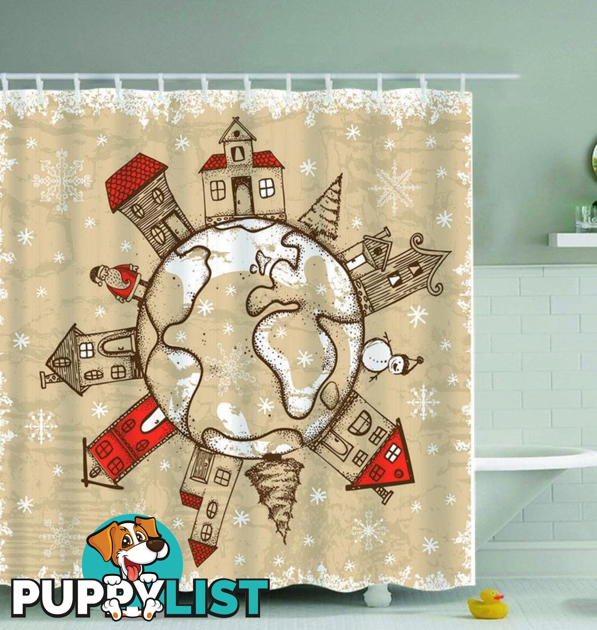Christmas All Around The World Shower Curtain - Curtain - 7427046018739