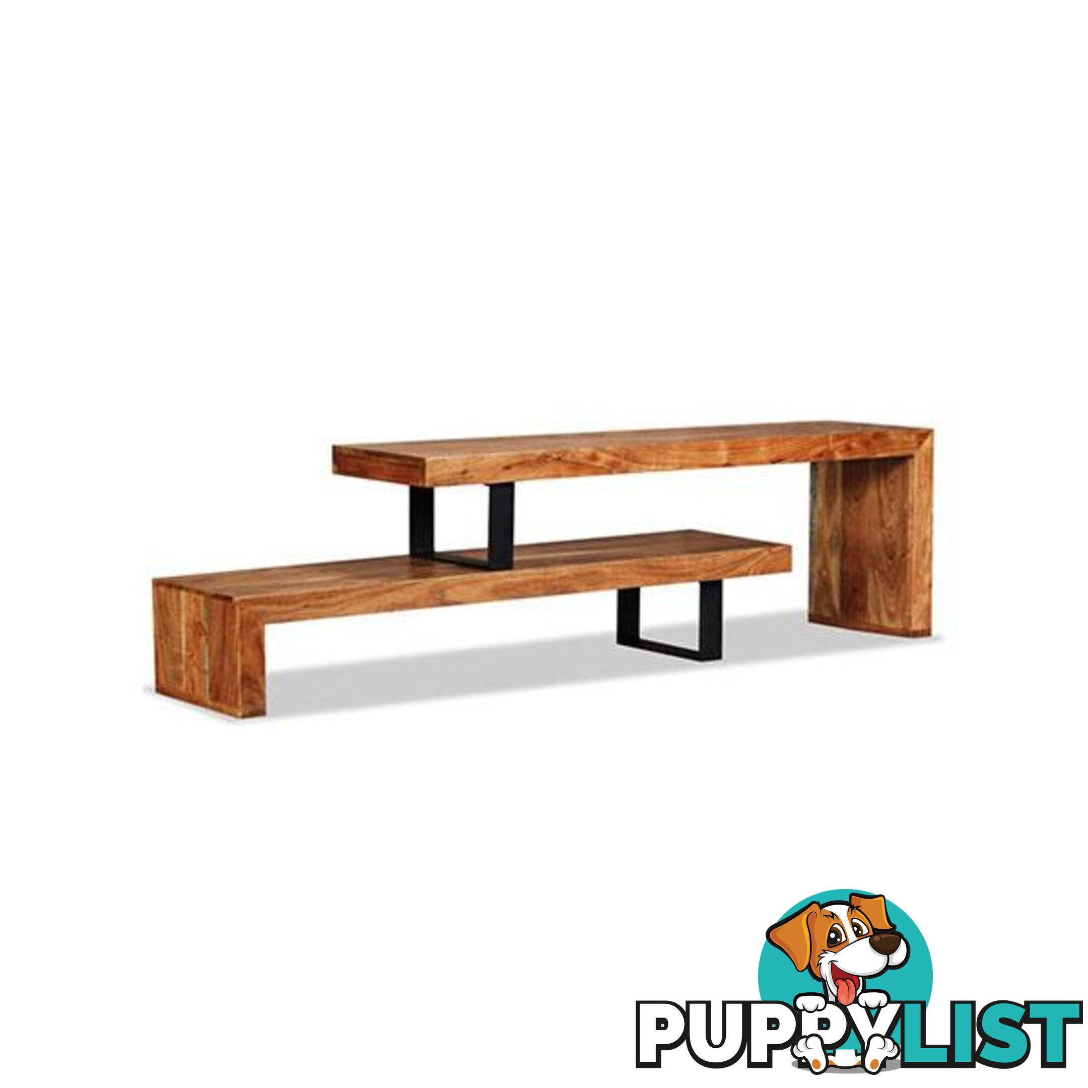 Solid Acacia Wood Tv Stand - Tv Stand - 8718475557234