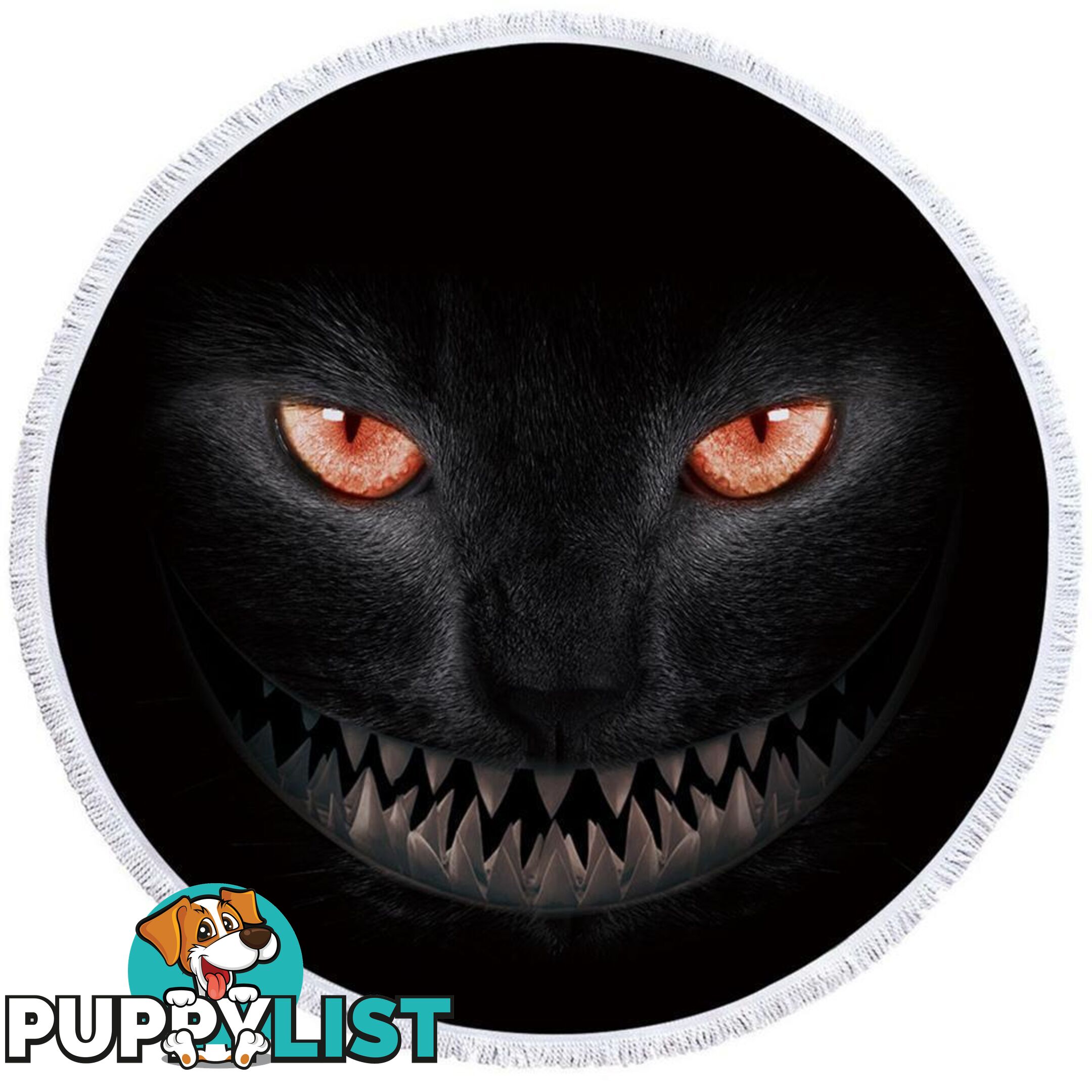 Scary Black Cat Beach Towel - Towel - 7427046318068