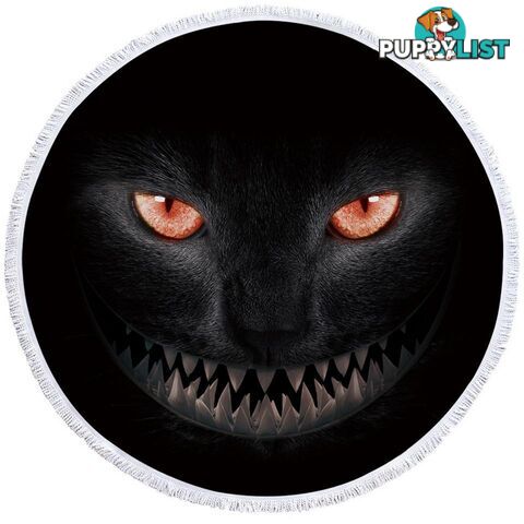 Scary Black Cat Beach Towel - Towel - 7427046318068