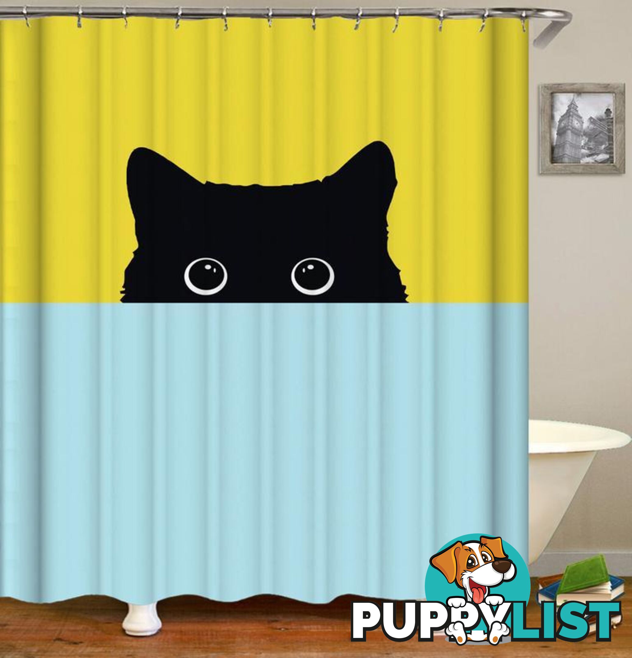 Shy Cat Shower Curtain - Curtain - 7427045963801