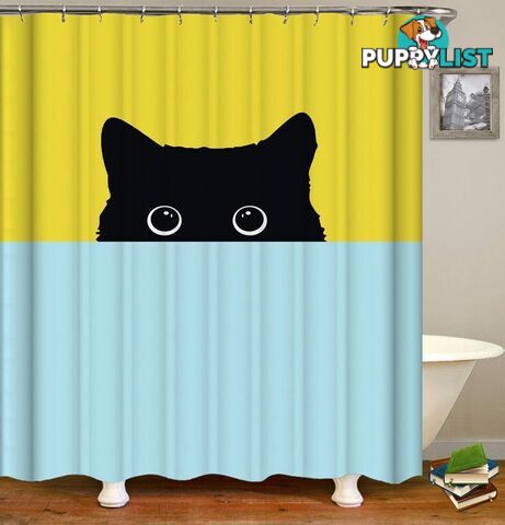 Shy Cat Shower Curtain - Curtain - 7427045963801