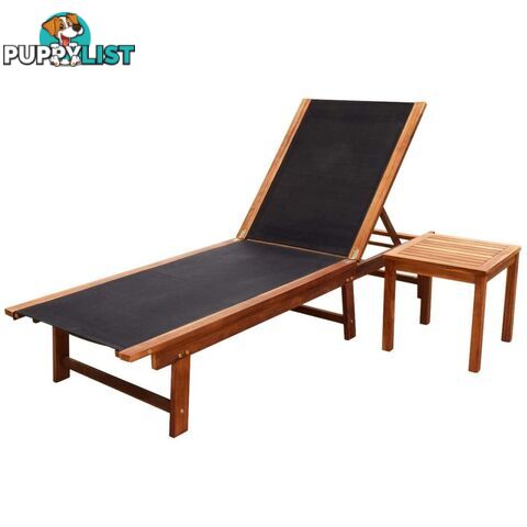 Sunlounger With Table Acacia Wood - Unbranded - 9476062036768