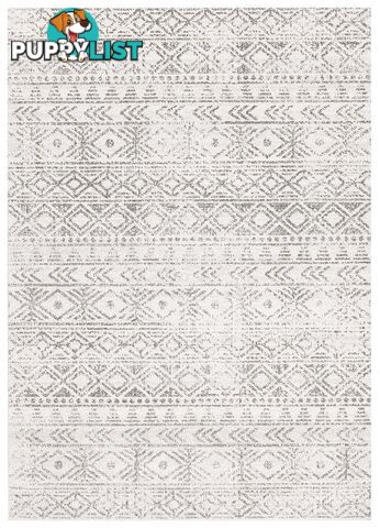 Oasis Ismail White Grey Rustic Rug - Unbranded - 9375321846578