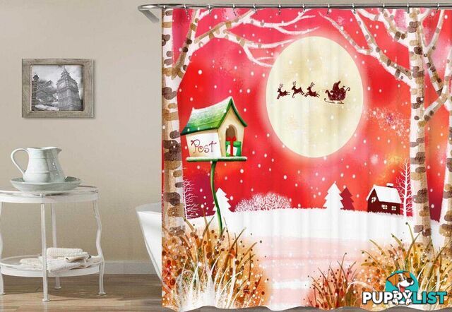 Rustic Christmas Painting Shower Curtain - Curtains - 7427046067041