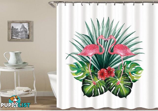 Flamingos In The Tropic Shower Curtain - Curtain - 7427045918740