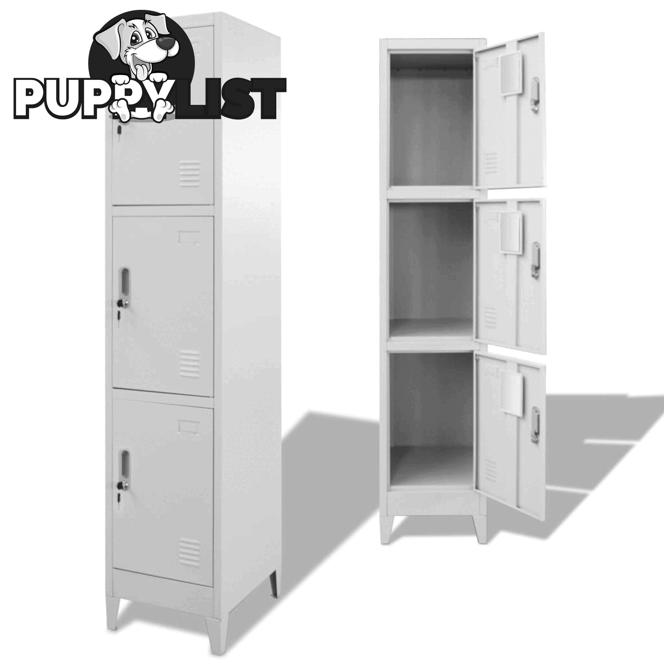 Locker Cabinet With 3 Compartments 38 x 45 x 180 Cm - Unbranded - 9476062043094