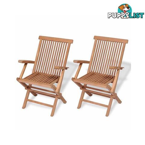 Folding Garden Chairs 2 Pcs Solid Teak Wood 55 X 60 X 89 Cm - Unbranded - 8718475964940