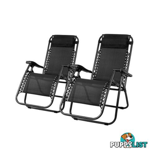 Gardeon 2Pc Zero Gravity Reclining Chairs Outdoor - Gardeon - 9355720026351