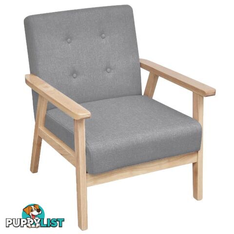 Armchair Fabric Light Grey - Unbranded - 9476062041410