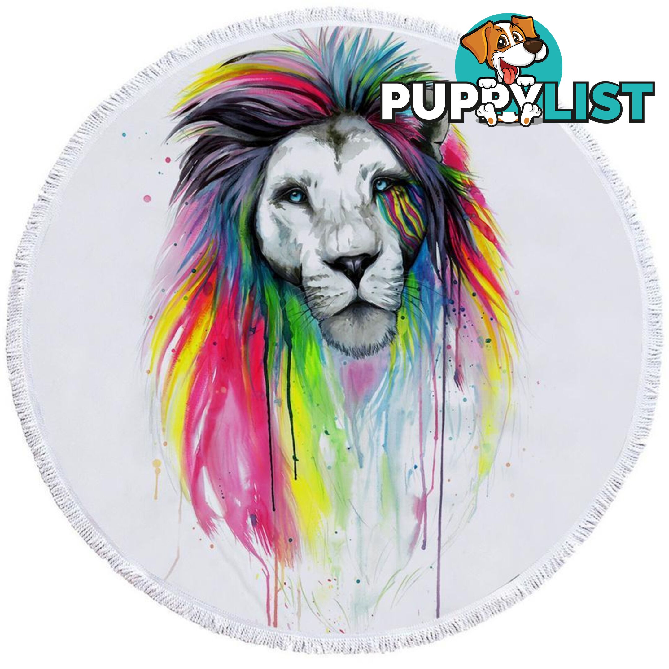 Stunning Colorful Lion Beach Towel - Towel - 7427046331852