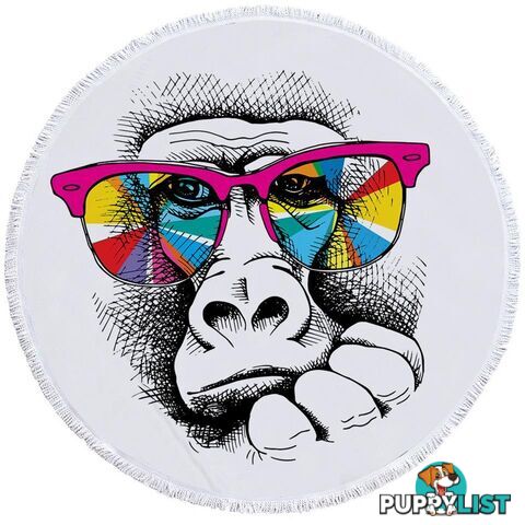 Colorful Glasses Gorilla Beach Towel - Towel - 7427046340571