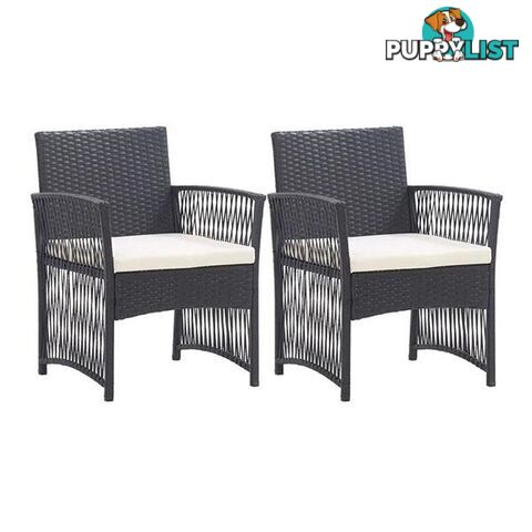 Garden Armchairs With Cushions 2 Pcs Poly Rattan - Unbranded - 8719883755267