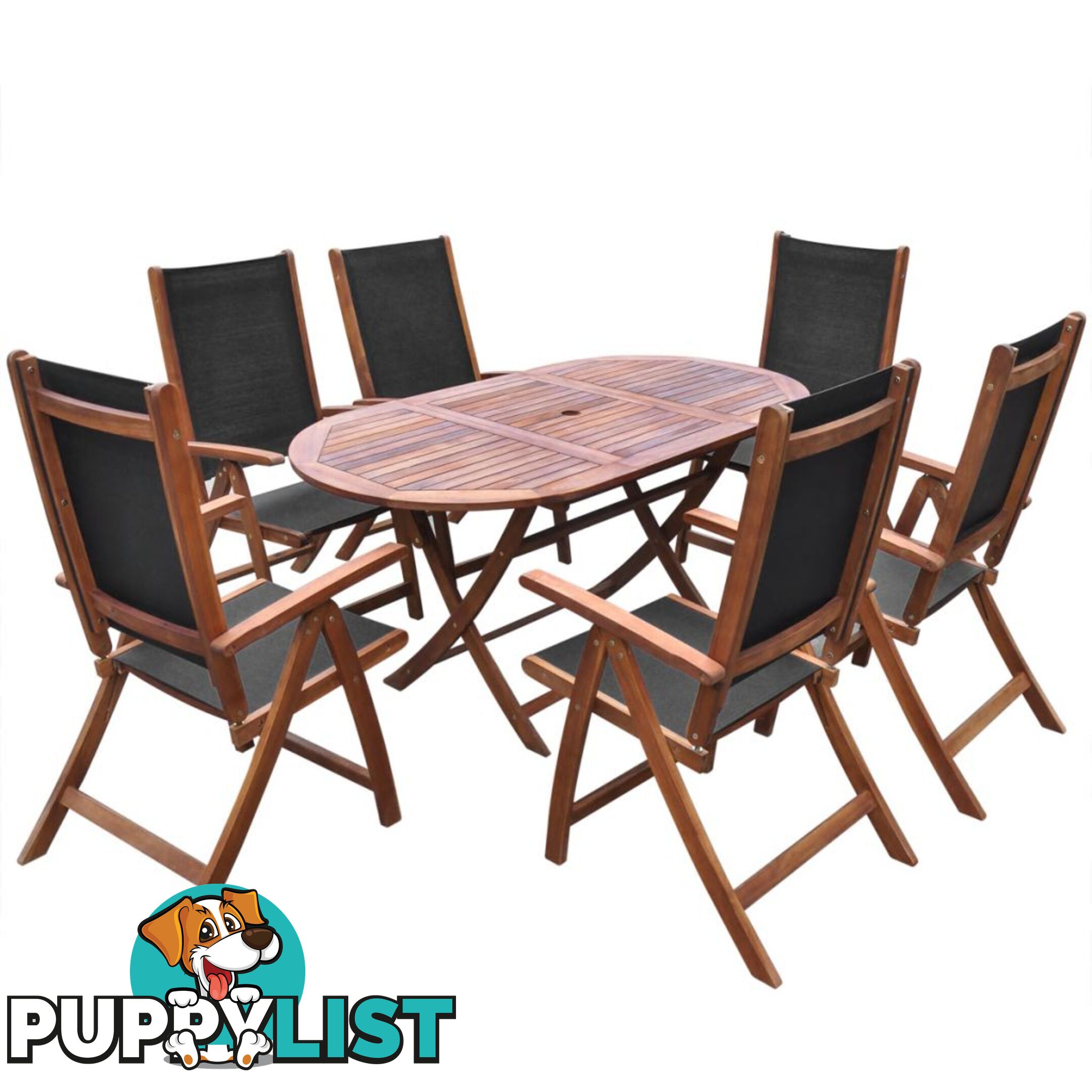 Acacia Wood Folding Outdoor Dining Set (7 Pcs) - Unbranded - 4326500416209