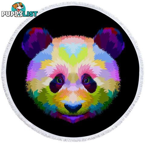 Colorful Panda Head Beach Towel - Towel - 7427046305952