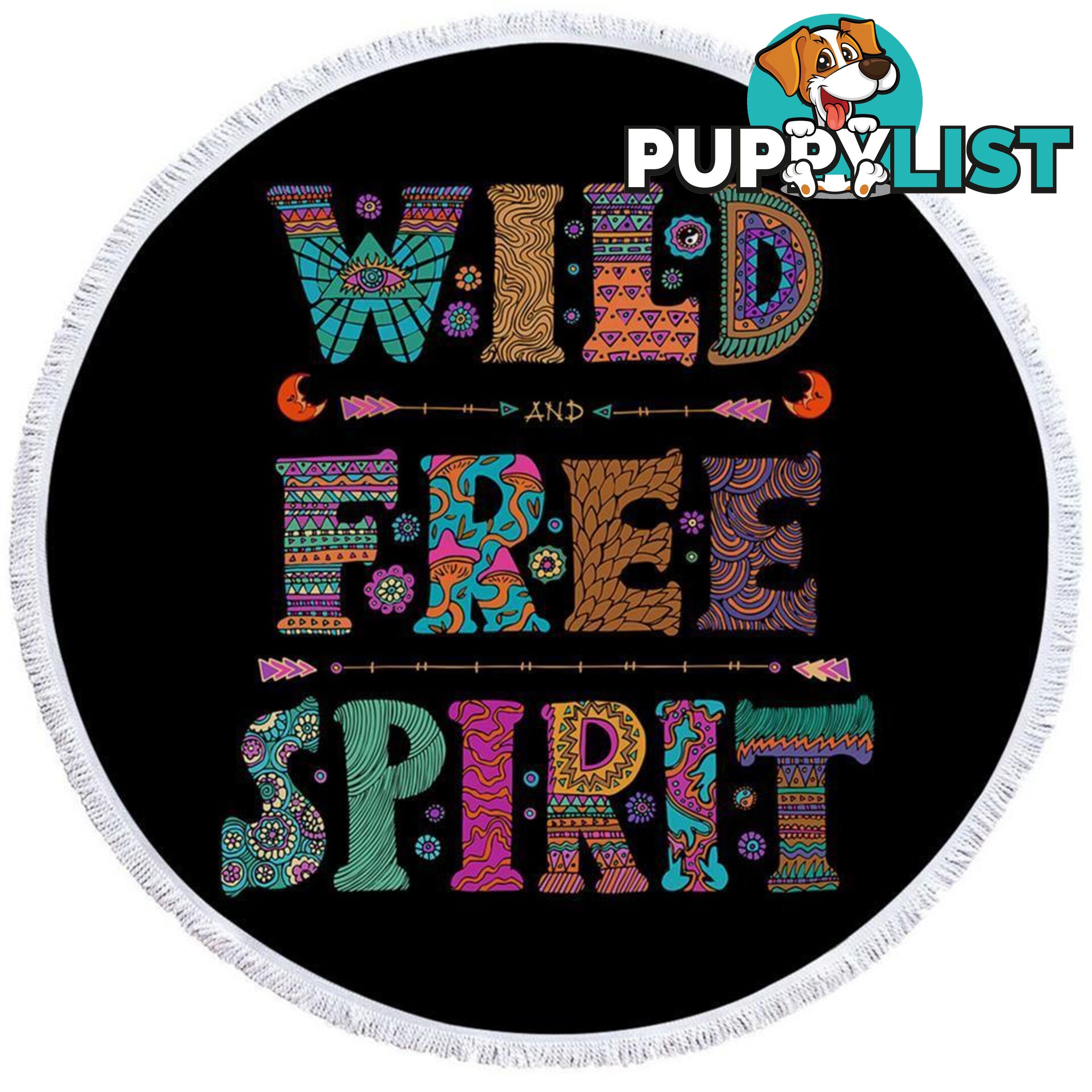 Black Background Wild Free Spirit Beach Towel - Towel - 7427046313360