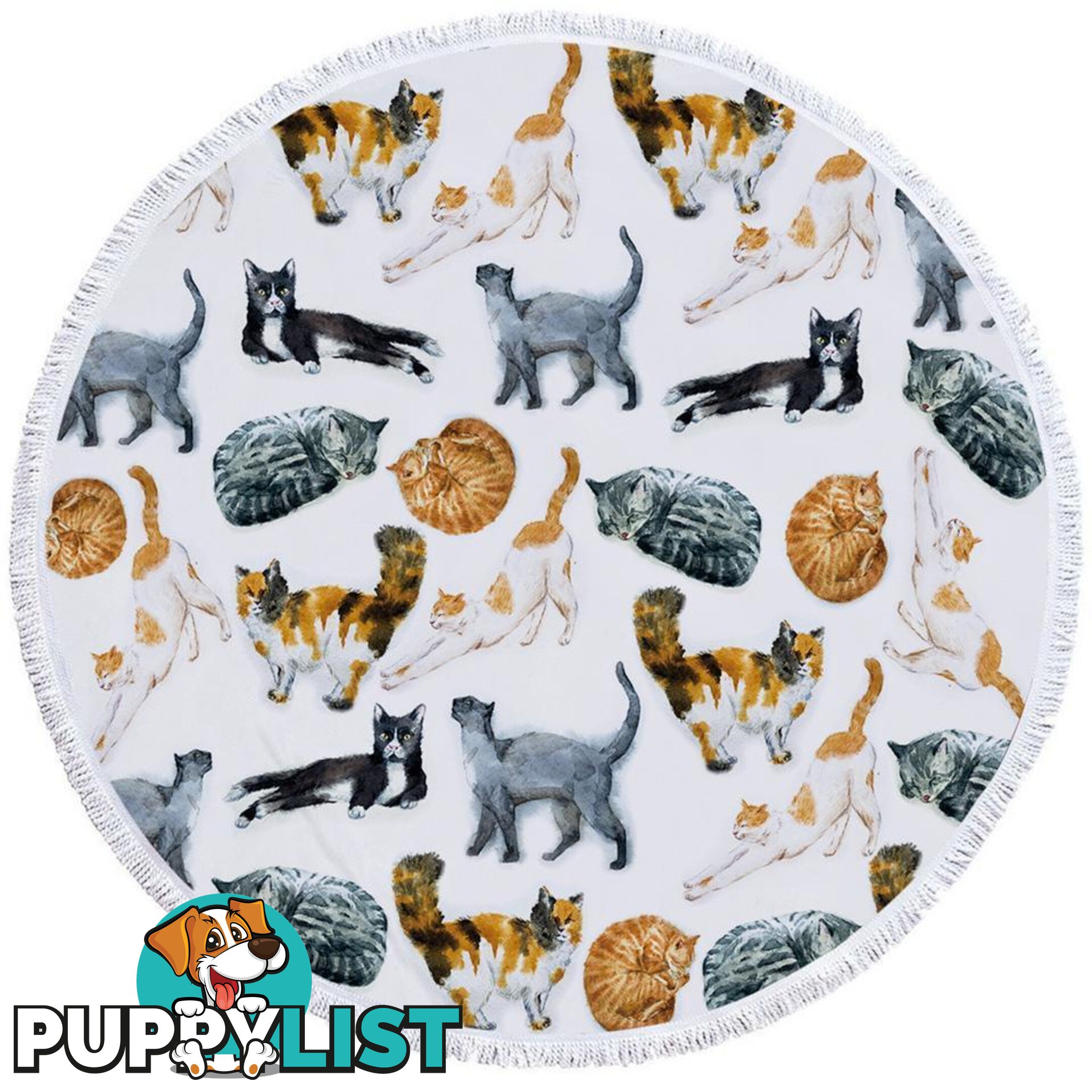 Cats Pattern Beach Towel - Towel - 7427046321747