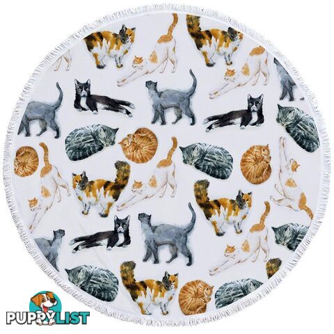 Cats Pattern Beach Towel - Towel - 7427046321747